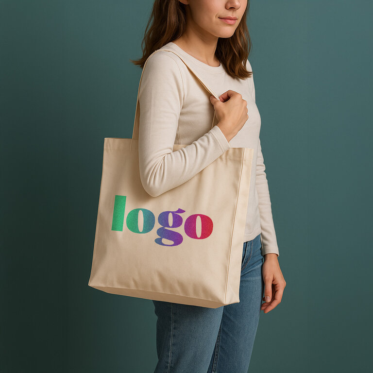 Tote bag personnalisé en coton écru avec soufflet 180 gr/m² - Lirgi 180 | pandacola