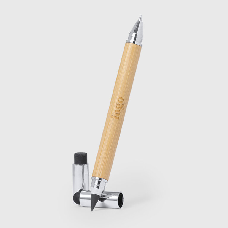 Stylo crayon éternel personnalisable en bambou 2-en-1 - Lior bambou | pandacolach