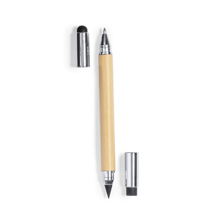 Stylo crayon éternel personnalisable en bambou 2-en-1 - Lior bambou | pandacolach - 7