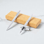 Set stylo et roller personnalisable en acier inoxydable recyclé – Dorik | pandacolach - thumb - 1