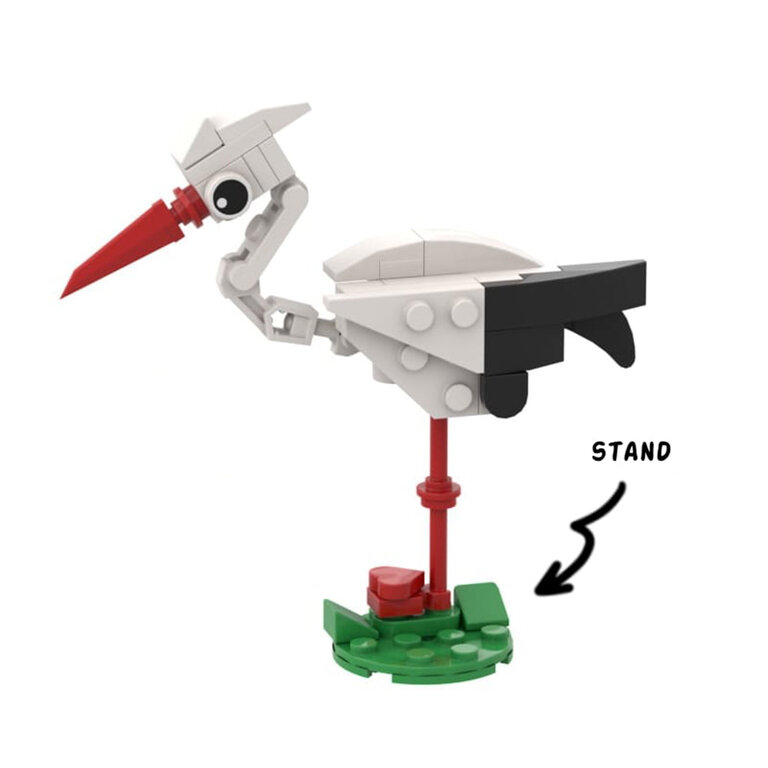 Cigogne Alsacienne à construire 43 pièces avec socle et aimant - Storky | pandacolach