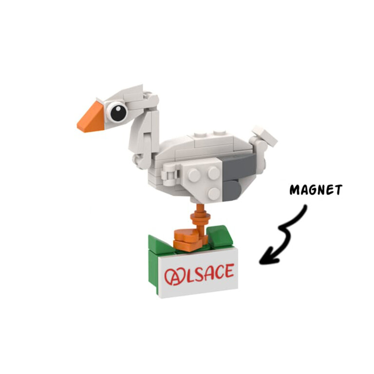 Oie d’Alsace à construire 43 pièces avec socle et aimant - Goozoo | pandacolach
