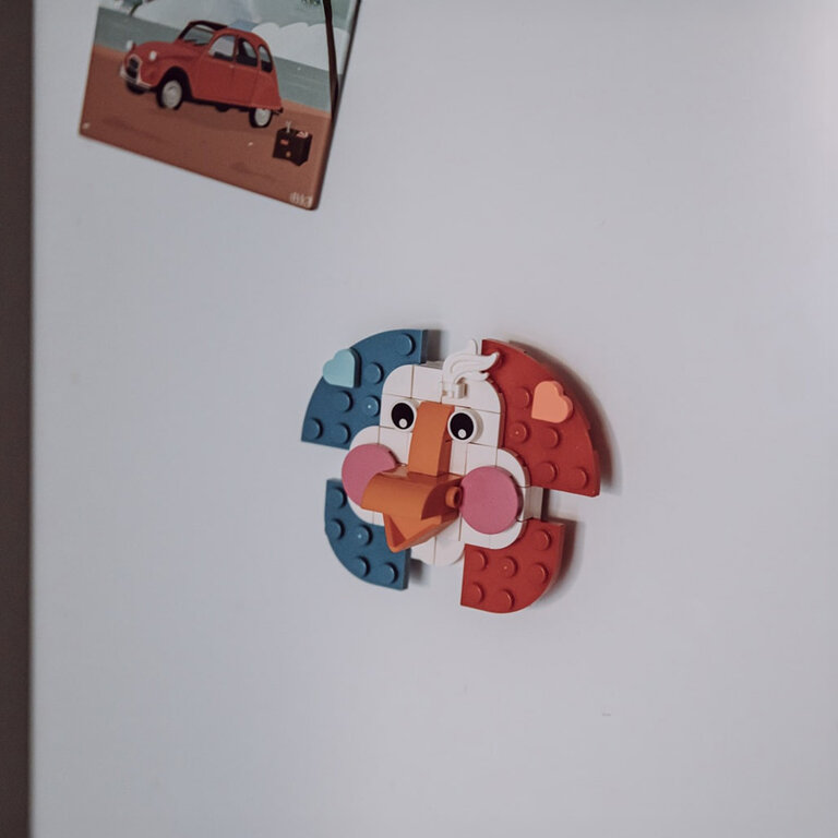 Tête d’Oie tricolore à construire 51 pièces avec socle et aimant - Galliou | pandacolach - 3