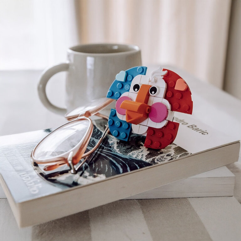 Tête d’Oie tricolore à construire 51 pièces avec socle et aimant - Galliou | pandacolach - 4