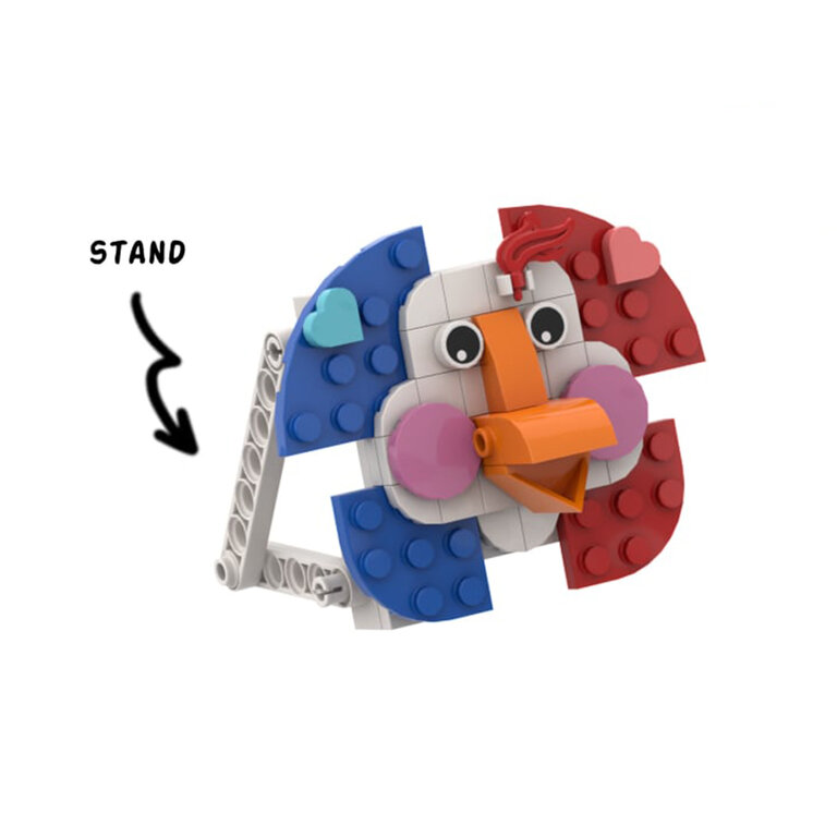 Tête d’Oie tricolore à construire 51 pièces avec socle et aimant - Galliou | pandacolach