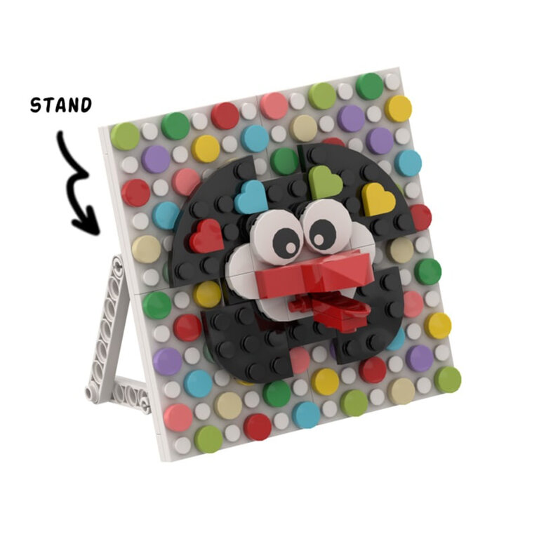 Cadre à construire cigogne aux pois 101 pièces avec support - Poinette | pandacolach