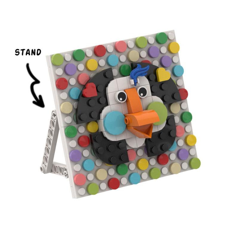 Cadre à construire oie aux pois 110 pièces avec support - Gouzette | pandacolach - 1