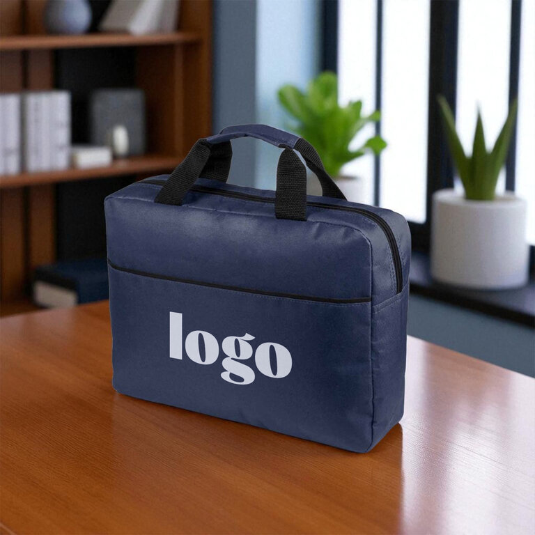 Porte-documents personnalisable zippé en polyester – Derkin | pandacolach