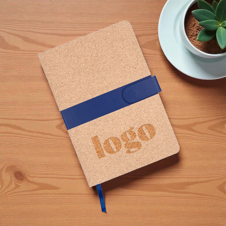 Carnet A5 personnalisable à couverture rigide liège et PU – Selmar | pandacolach