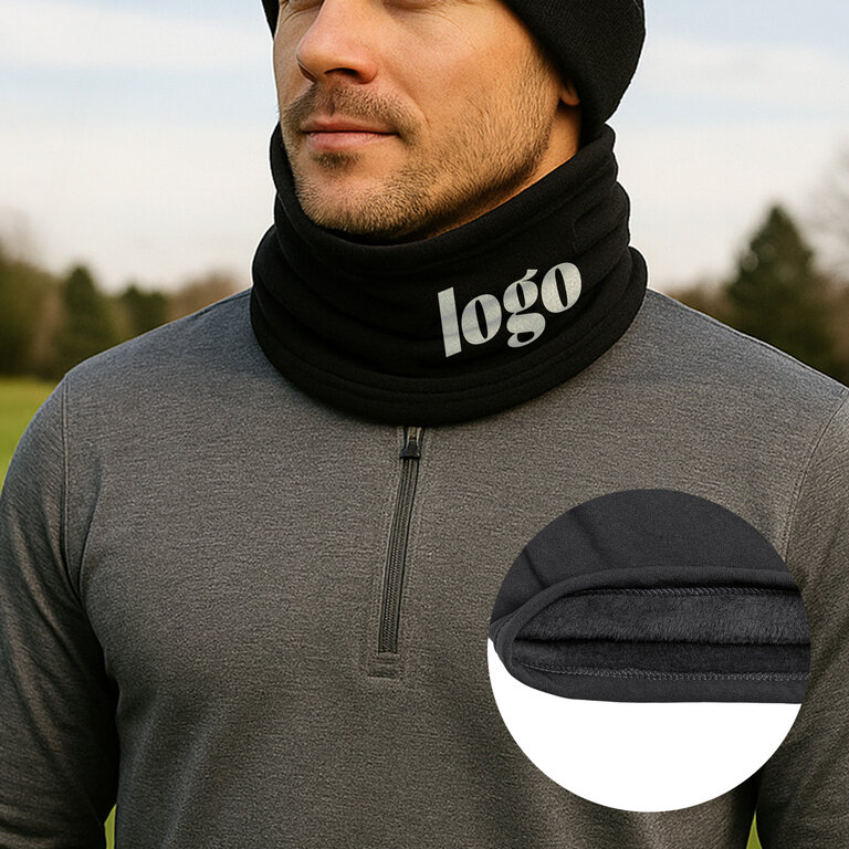 Tour de cou et bonnet publicitaire personnalisable en polaire – Artik | pandacolach