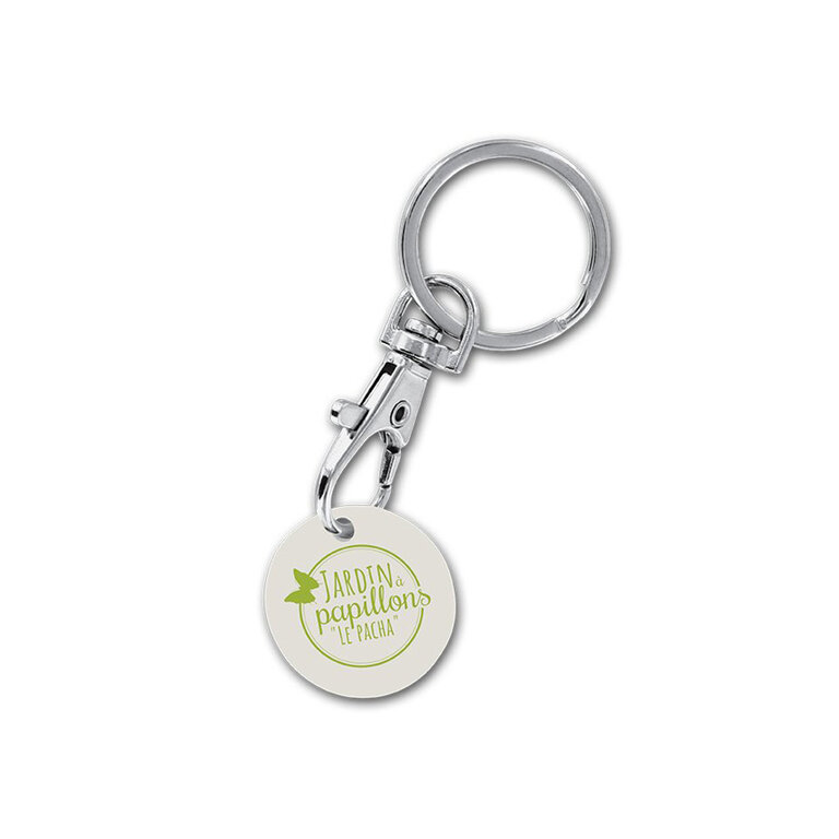 Porte clé jeton de caddy personnalisable 1€ en biocomposite  - Jenni long bio | pandacolach - 1