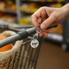 Porte clé jeton de caddy personnalisable 1€ en biocomposite  - Jenni long bio | pandacola - thumb - 3