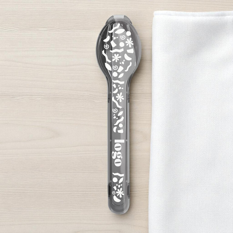 Set de 3 couverts inox personnalisable avec étui rigide - Trio | pandacola