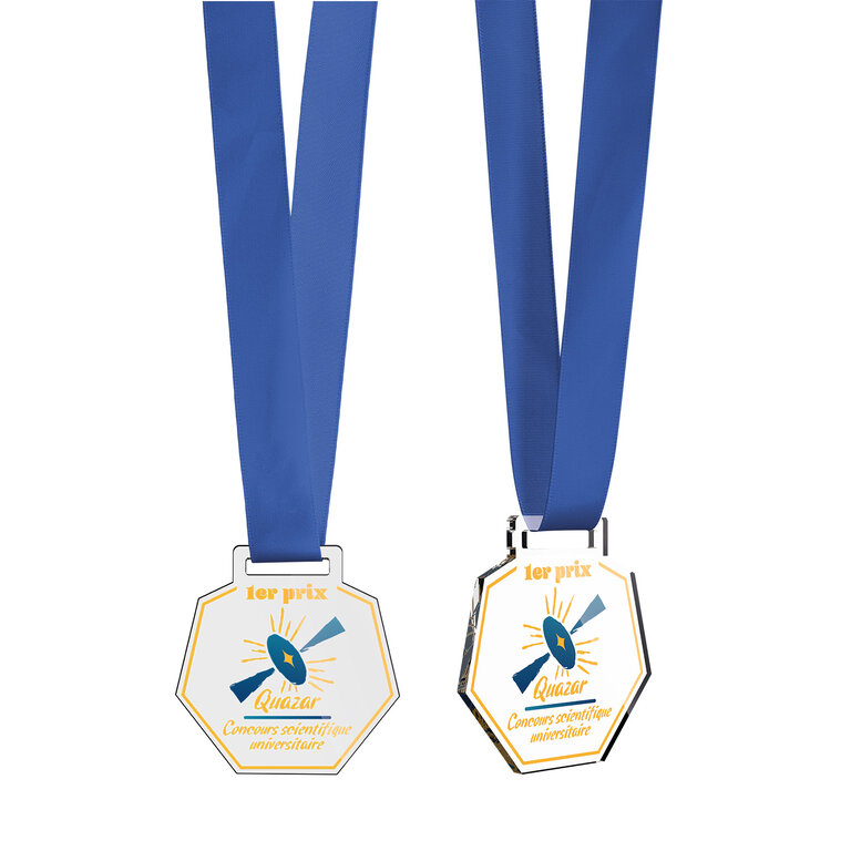 Médaille personnalisable en PMMA transparent à la forme made in France - Medalo | pandacola - 2