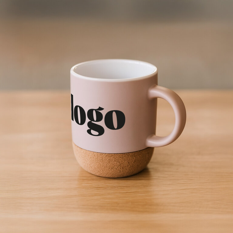 Mug personnalisable en céramique avec dessous liège 300 ml - Kunbo | pandacolach