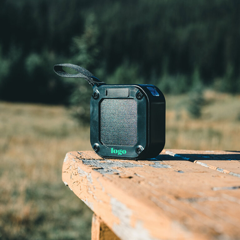 Enceinte Bluetooth publicitaire personnalisable 3W solaire en plastique recyclé – Solarys | pandacolach - 1