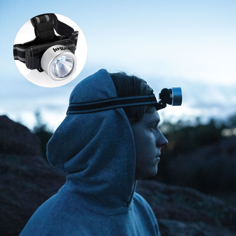 Lampe frontale publicitaire personnalisable à LED – Alpes | pandacolach