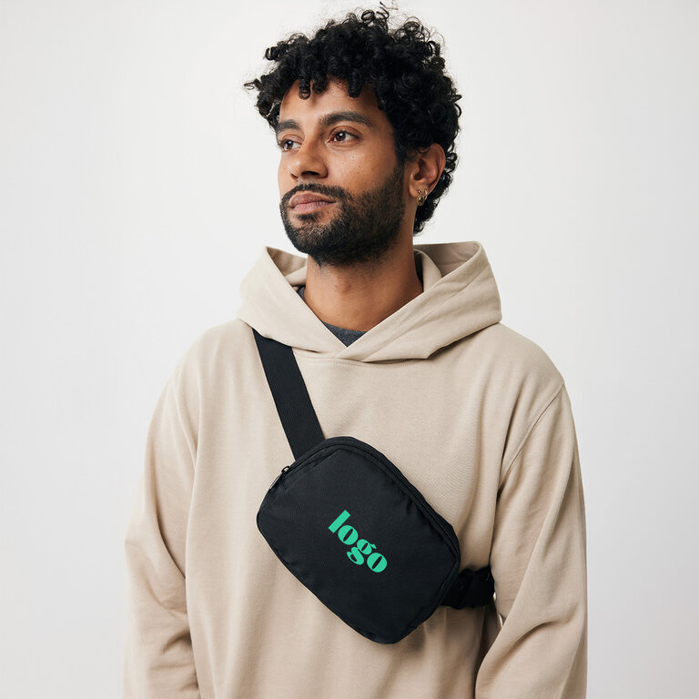 Sac banane / bandoulière publicitaire personnalisable en rPET AWARE™ – Aerix | pandacolach