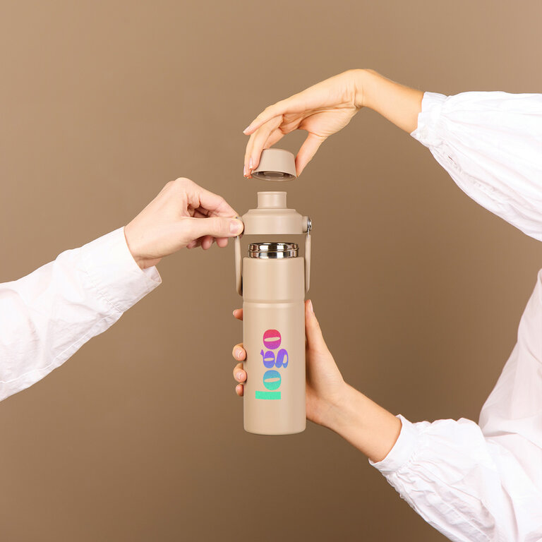 Bouteille 600 ml personnalisable en acier recyclé – Karsen | pandacolach