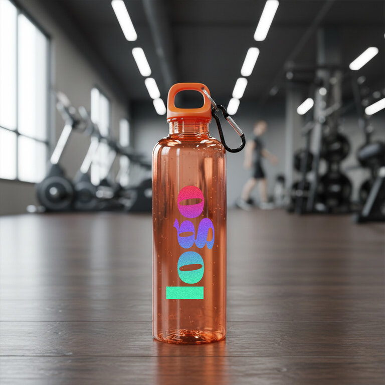 Bouteille personnalisée transparente en rPET avec mousqueton 750 ml - Honvoi | pandacolach