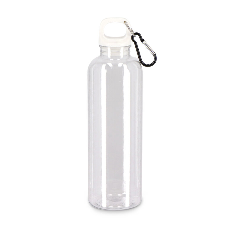 Bouteille personnalisée transparente en rPET avec mousqueton 750 ml - Honvoi | pandacolach
