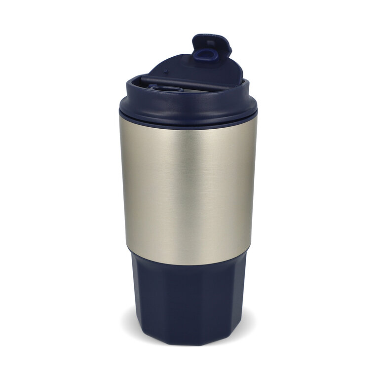 Mug personnalisable douple paroi en acier avec couvercle 450 ml - Saboua | pandacolach - 1