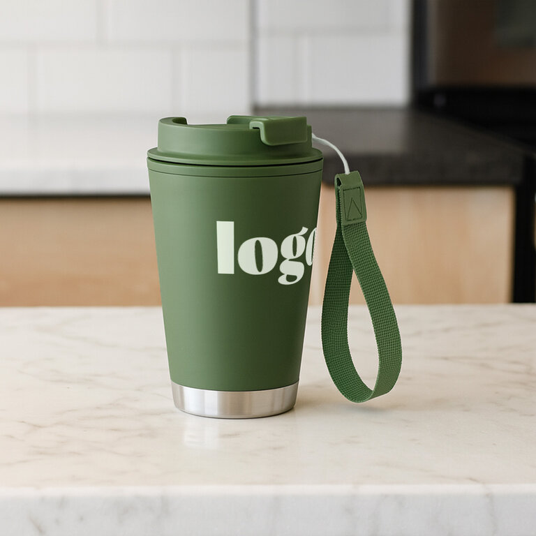 Gobelet double paroi personnalisable 300 ml avec bracelet en RPET – ClipCup | pandacolach