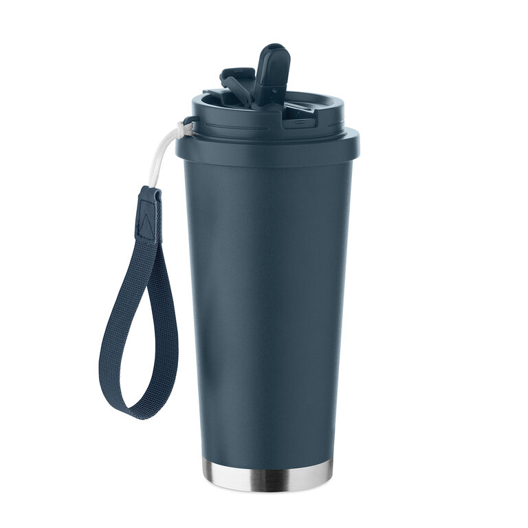 Gobelet isotherme personnalisable 500 ml avec sangle en RPET – DuoSip | pandacolach - 4