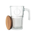 Grande tasse personnalisable en verre 450 ml avec couvercle en acacia – Jarmino | pandacolach - thumb - 2