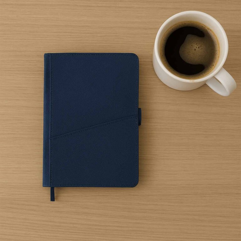 Carnet A5 personnalisable en PU avec poche frontale et papier recyclé – NotyPocket | pandacolach - 4