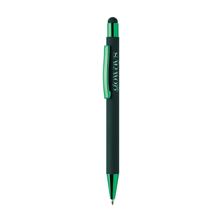 Stylo personnalisable à bille en aluminium recyclé avec stylet - Kari Shine | pandacolach - 3