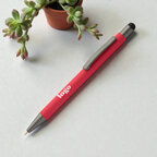Stylo personnalisable à bille en aluminium recyclé avec stylet - Kari | pandacola - thumb