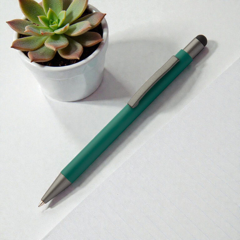Stylo personnalisable à bille en aluminium recyclé avec stylet - Kari | pandacolach - 4