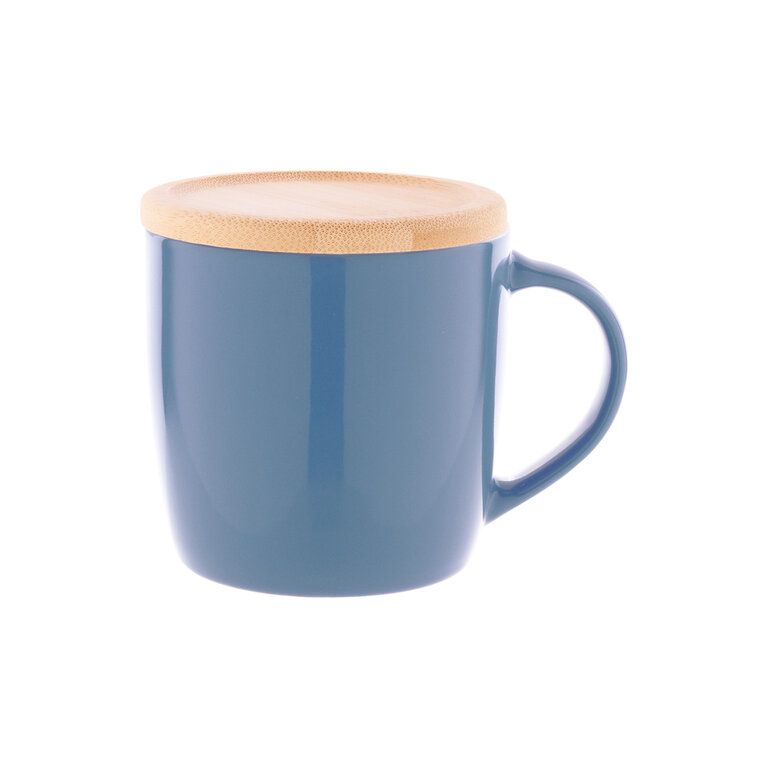 Mug personnalisé en céramique avec intérieur blanc et couvercle 370 ml - Lona Bambou | pandacolach - 1