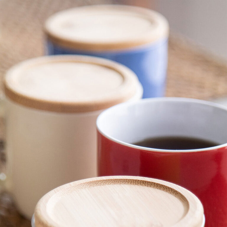 Mug personnalisé en céramique avec intérieur blanc et couvercle 370 ml - Lona Bambou | pandacolach - 6