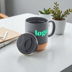 Mug personnalisable en céramique avec base liège et couvercle - Koga | pandacola - thumb
