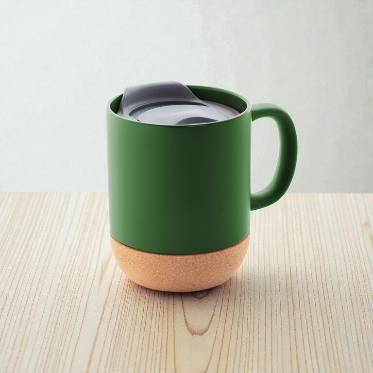 Mug personnalisable en céramique avec base liège et couvercle - Koga | pandacolach - 4