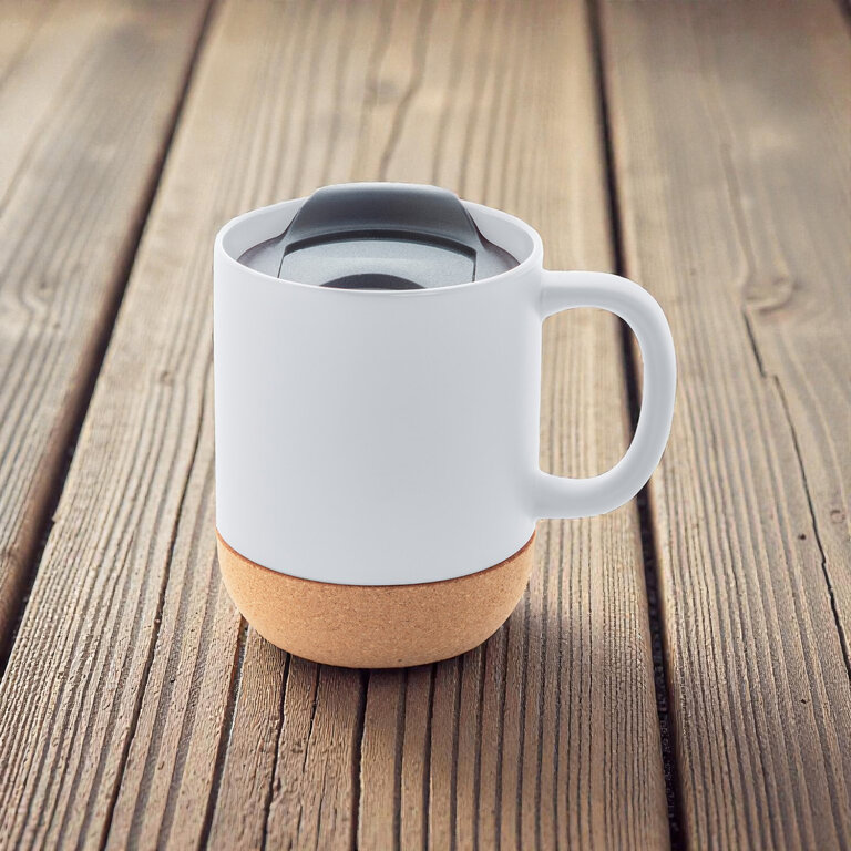 Mug personnalisable en céramique avec base liège et couvercle - Koga | pandacolach - 5
