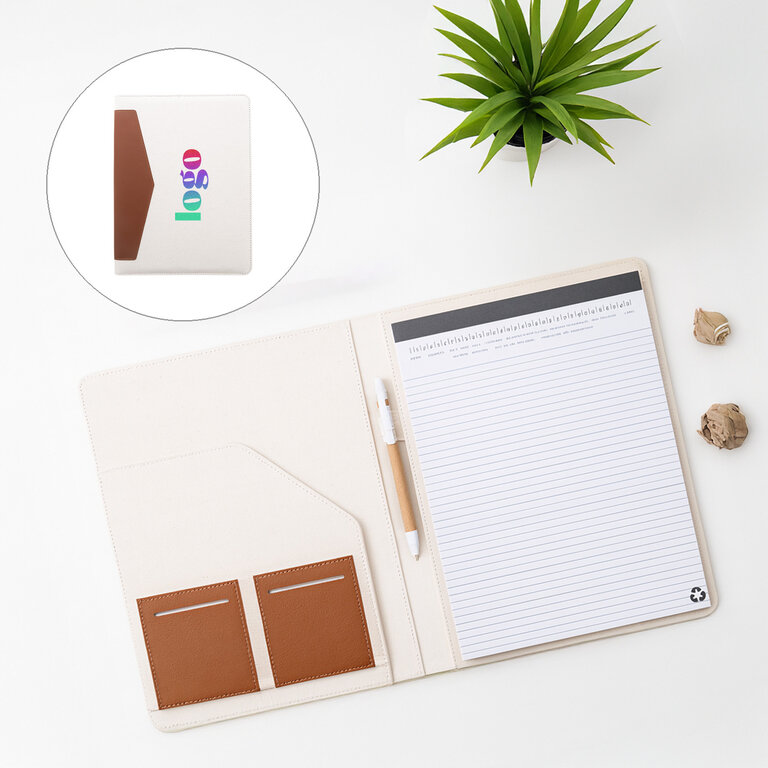 Conférencier personnalisable A4 en toile recyclée - Korpo | pandacolach