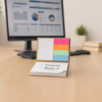 Duo de blocs-notes adhésifs personnalisablesavec couverture rigide en papier recyclé - Scribz eco | pandacolach - thumb - 2