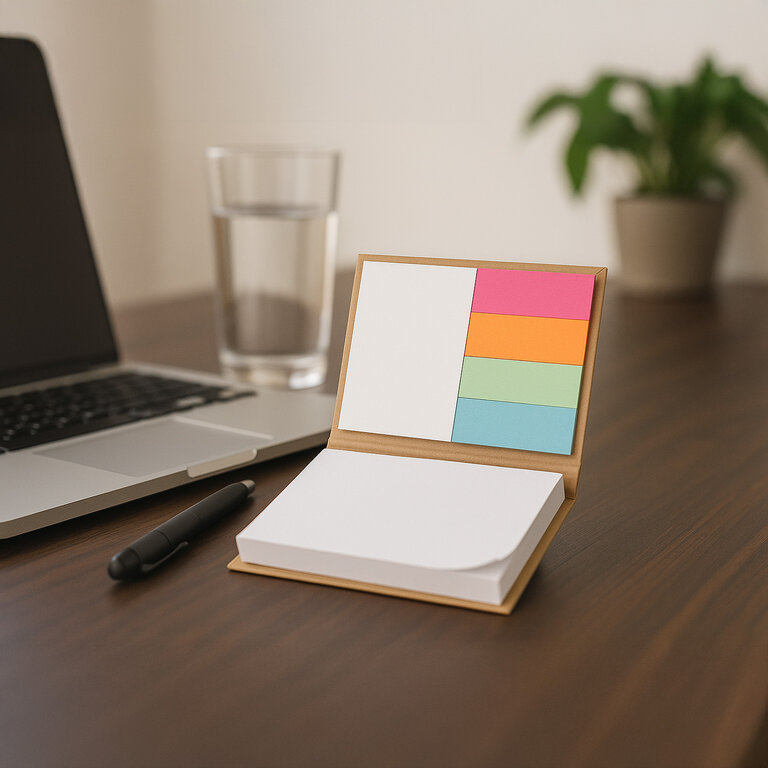 Duo de blocs-notes adhésifs personnalisablesavec couverture rigide en papier recyclé - Scribz eco | pandacola