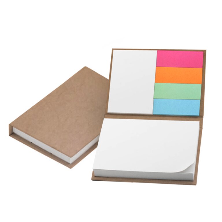 Duo de blocs-notes adhésifs personnalisablesavec couverture rigide en papier recyclé - Scribz eco | pandacola - 1