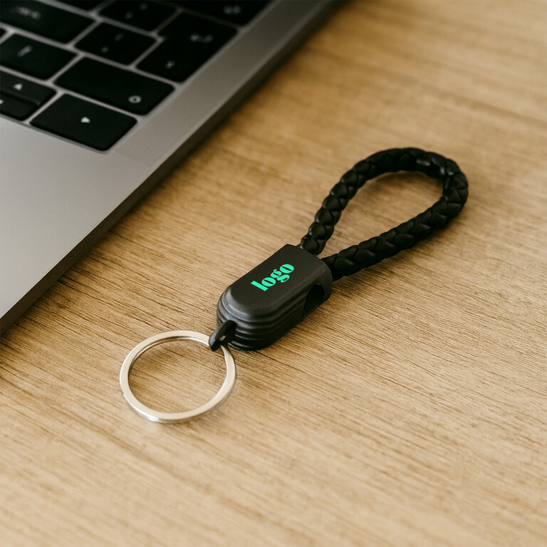 Câble de charge porte-clé personnalisable 60W en PU - Branchai | pandacolach