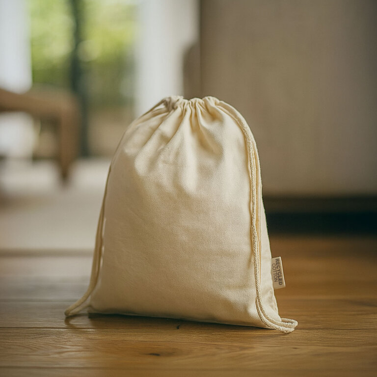 Sac à dos cordelettes personnalisable en coton recyclé 140 gr/m² - Ipori 140 | pandacolach - 6