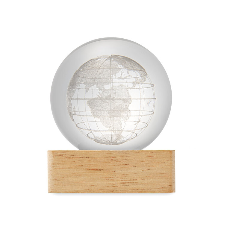 Lampe LED personnalisable globe en verre et bois d’hévéa – Lumiglobe | pandacolach - 4