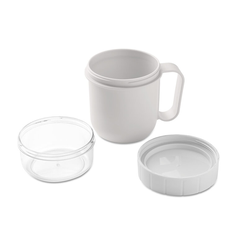 Mug petit-déjeuner personnalisable en PP avec double compartiment – Miami snack | pandacolach - 2