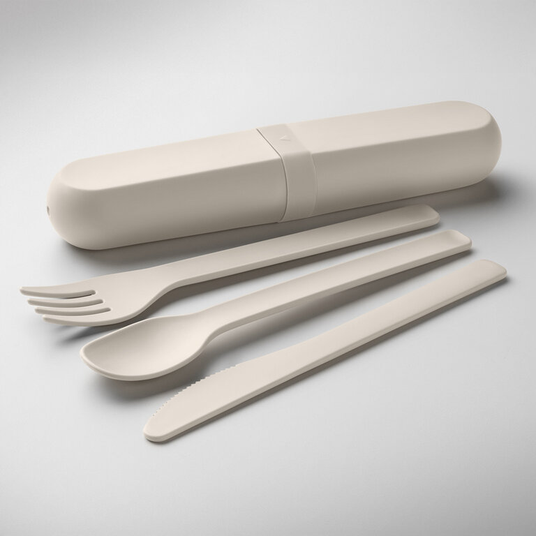 Set de couverts personnalisable en PLA de maïs avec étui – Miami go | pandacolach - 2