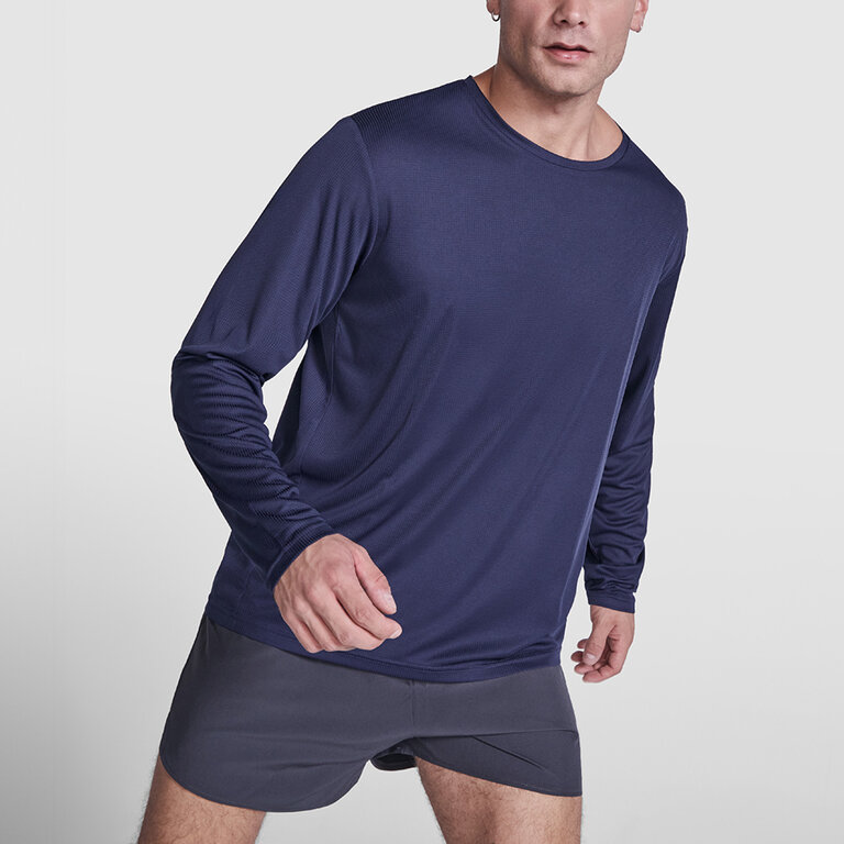 T-shirt de sport personnalisé mixte manches longues en polyester recyclé 120 gr/m² - Estoril | pandacolach - 5