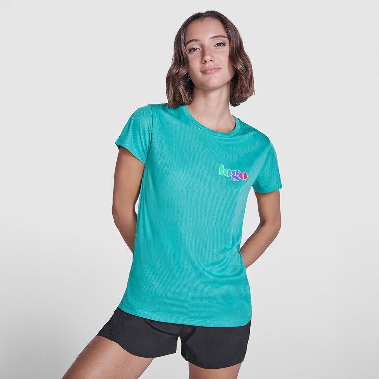 T-shirt de sport personnalisé femme en polyester recyclé 120 gr/m² - Estoril | pandacolach