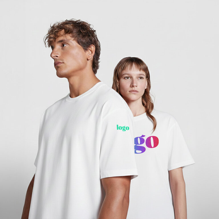 T-shirt oversize personnalisable blanc mixte en coton 210 gr/m² - Bull | pandacolach